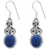 mantraroma Orecchini in argento 925 con pietra preziosa blu lapislazzuli, orecchini in vero argento sterling da donna, regalo