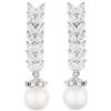 Bello London Clip su orecchini - Argento placcato con una perla e pietre di zirconio cubico - Naomi S di Bello London