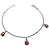 Damiano Argenti Bracciale con Ciondoli Coccinelle Smaltate in Argento Sterling 925 Argento