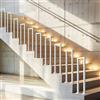 Vkechh, ringhiera per scale interna ed esterna da 100 cm, a forma di U, in metallo bianco, corrimano per scale per ville, balconi, corridoi, appartamenti, larghezza 20 cm