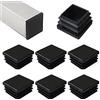 HJYZY 6 tappi lamellari per tubi quadrati, 60 x 60 mm, in plastica, colore nero, tappo quadrato per tubo quadrato