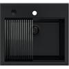 empiria SINK QUALITY SINK Quality Lavello Cucina 1 Vasca nero 56 x 51 cm - Sifone a pulsante nero e impregnazione inclusi - Lavandino in Granito Cucina al mobile 60 cm