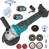 JUTOSGSKW Set di smerigliatrice angolare a batteria con 2 batterie da 18 V, 5000 mAh & caricatore - Multismerigliatrice con funzione 5-in-1 | Protezione da cortocircuito e surriscaldamento, 14 accessori, ideale