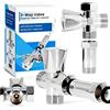 Instalguru Rubinetto Angolo Regolazione Valvola a T 3 Vie 3/4 Adattatore Collettore 3/4 Lavatrice Connessione Lavastoviglie Bagno WC Ottone Cromato