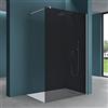 Mai & Mai Box Doccia Walk-In 100x200cm, Parete Doccia in Vetro Grigio 8mm Braccio di Sostegno 70-120cm Vetro di Sicurezza ESG con Rivestimento Nano BRAM3 Bremen01VG