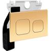 Empyreal Placca di scarico WC Compatibile con Geberit Duofix Sigma e Delta|115610001 Scivolo per pastiglie pulitrici|Doppia scarico|246 x 164 mm（Oro Opaco）