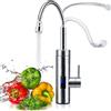 Strixorn Rubinetto con scaldabagno istantaneo, rubinetto a 360°, 3000 W, rubinetto in acciaio inox con indicatore di temperatura LCD per cucina, giardino e roulotte (A)