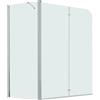 vidaXL Box Doccia Vasca con Porte Pieghevoli a Libro Regolabile Ante Pieghevoli Profili Cromati Cabina Bagno in Vetro di Sicurezza ESG 120x68x130 cm