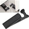 WUBAYI Set di 4 fermaporta con ganci, cuneo in gomma antiscivolo a forma di gatto, per bagno, cucina e ufficio (nero)