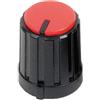 HQ TEC Manopola rotonda zigrinata, 13 mm, rosso, manopole