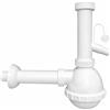 vidoelettronica Sifone Lavello Cucina 1 Via 1"1/2, in Plastica Bianca, con Attacco Lavatrice/Lavastoviglie, Scarico Universale Anti-odore