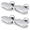 Heuskay 4 clip per specchio, clip in lega di zinco per vetro fluttuante, morsetto per vetro da bagno, clip di supporto per mensola in vetro, kit da appendere a parete per specchio e vetro