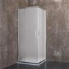 Bricozone Box Doccia Quadrato Porte Scorrevoli In Cristallo Temperato Satinato da 6 mm Cabina Bagno Con Struttura Alluminio Anodizzato Maniglie in Acciaio Cromato Ante 195 Cm H (80 x 80 cm)