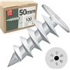 LUN FIX Tasselli per materiali isolanti, 50 mm, tasselli WDVS, piatti ø25 mm, pannelli isolanti, tasselli in schiuma rigida in poliammide, senza ponti termici, senza foratura, per isolamento facciate