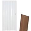 Generico Porta a Soffietto da Interno in PVC Effetto Legno - Kit Fai da Te Completo con Accessori, Guida Superiore e Chiusura con Maniglia,Riducibile in Altezza e Lunghezza, Reversibile, 84x215 cm. (Ciliegio)