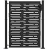 vidaXL Cancello da giardino con blocco Nero 110 x 155 cm, Cancello da Giardino Elegante, Arredo Esterno Moderno, Barriera in Metallo Resistente per Accesso Sicuro