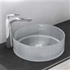 Mai & Mai Lavabo da Appoggio 40x40x12cm, Lavandino Bagno in Vetro Temperato Rotondo Minerva01, Trasparente