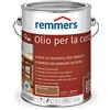 Remmers Olio curativo bangkirai, 2,5 litri, olio a decorativo base di solvente legno all'interno e all'esterno, idrorepellente, tonalità di colore brillanti, adatto per mobili da giardino e terrazze in legno