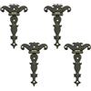 INCREWAY Cerniere a T pieghevoli antiche, 4 pezzi, cerniere decorative in bronzo intagliate in stile retrò per porte, armadietti, armadi e portagioie