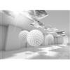 Runa Art Carta da parati fotografica Abstract 3D 352 x 250 cm Vello Sfondo Murale XXL Moderne Decorazione Soggiorno Camera De Letto Sala Ufficio grigio bianco 9182011c