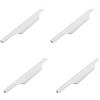 MOROBOR Maniglie per Mobili Bianche In Lega di Alluminio Da 300 mm, 4 pz Finger Edge Pull Maniglia per Armadio A Scomparsa Maniglione Invisibile per Mobili con Viti per La Casa
