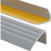 PerfectPVC Profilo antiscivolo per gradini autoadesivo 65x40mm 1,80m Profilo angolare in PVC per proteggere i bordi delle scale, grigio