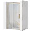 Rea - Porta Doccia Rapid Slide 130 Gold Brush In Vetro Temperato Trasparente Di Sicurezza 6 mm (Oro Spazzolato) 2,5x131x195cm