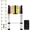Todeco - Scala Telescopica, Scala Pieghevole - Carico massimo: 150 kg - Standard/Certificazione: EN131-2,6 Metri, Borsa per trasporto GRATIS, EN 131