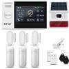 HUXGO® HXA007 Antifurto casa wireless WiFi + GSM 4G con Radio Sirena solare| Kit allarme casa senza fili: 3x rilevatori di movimento, 3x sensori di allarme per finestre/porte | Per Casa, Appartamento