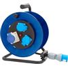 BERGER | Prolunga in Gomma Avvolgibile Adatta per Camper, Campeggio, Caravan, Barca, Van - Prolunga Elettrica con Avvolgicavo 25 m con 2 Prese Schuko e 1 Presa CEE - carico max (non avvolto) 3600 W