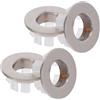 MOBUTOFU Tappo Troppo Pieno Lavandino in Ottone Nichelato, 4 Pezzi Argento | Copri Foro per Lavabo Bagno, Inserto Decorativo 3x3x1,3cm, Montaggio Fai da Te senza Attrezzi