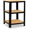 shelfplaza Scaffale® BLACKnero per carichi pesanti con 3 ripiani/Metallonero ciascuno 175kg di capacità/Mensola nera