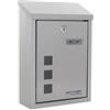 Rottner cassetta delle lettere Casa Inox, serratura a cilindro con 2 chiavi, acciaio inox, LxHxP 220x325x100 mm, kit di fissaggio incluso, targhetta portanome, finestrelle d'ispezione