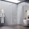 SONNI Box Doccia Walk In 120 x 200 cm,Parete per Doccia Easyclean Vetro Temperato 8mm con Regolabile con Stabilizzatore,Telaio in Alluminio
