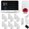 HUXGO® HXA003 Allarme casa senza fili WiFi + GSM con wireless Sirena | Kit allarme con 1x rilevatore di movimento, 12x sensori per porte e finestre, telecomando | Compatibile con TUYA