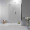 Auria Box Doccia Walk In 130cm - Cabina Doccia in Cristallo Temperato 8mm, Trasparente e Anticalcare con Profilo in Alluminio Cromato ad Installazione Reversibile - Facile da Installare e Pulire