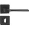 domino Tipo-QR - Maniglia quadrata per porta, per camere da letto, uffici, cantine e porte interne, in alluminio bronzo, colore: Nero