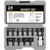 Yhenlovtt Set di 14 punte Torx T10T70 per utensili a cricchetto da 1/2 pollici