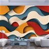 JIAOQSS Carta da parati 3D Stampa camere letto cucine soggiorni fotomurali premium stile 3D Parete Da Dei Murale Moderna Gigante il fondo del salone Curva geometrica tridimensionale del colore