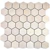 MOSANI Piastrelle a mosaico, marmo naturale, beige esagone, marmo botticino Antico, MOS42-1212