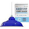 LEDSone Vintage Industrial Pendant Light Easy Fit with Metal Lampshade with Reduction Plate (E27) for Bedroom Living Room (Blu navy)