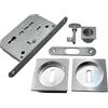 DACAN PROTECTION Kit Quadrato in Zama con Serratura e Chiave - Set Maniglie per Porte Scorrevoli a Scomparsa | Kit Completo con Serratura a Gancio, Nottolino, Bocchette in Acciaio (cromo satinato)