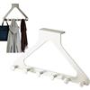 GUUZETU Organizzatore appendiabiti da porta, scaffale per porta resistente con 6 ganci, spazio salvaspazio senza trapano per cappotti, cappelli, asciugamani, borse, ganci in metallo sopra la porta (White)