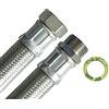 H2O-Flex® DN25 Tubo corazzato 1 ÜM x 1 AG tubo di riscaldamento con rete in acciaio inox, tubo per riscaldamento solare, BHKW e pompe per acqua utile 1000 mm