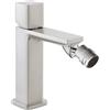 Inbagno Miscelatore Per Bidet Con Manopola Senza Leva In Ottone Nichel Spazzolato Della Linea Lotus, Completo Di Piletta Click Clack E Kit Di Montaggio