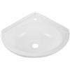 HONITANO Lavabo Angolare da Bagno Bianco in Plastico, Lavabo Angolare a Muro Triangolare con Facile Installazione per Bagni Compatti e Moderni