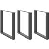 vidaXL Gambe per tavolo da pranzo a forma di U 3 pz Antracite 90x(72-73) cm Acciaio