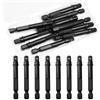 PHITUODA 1/4 di pollice Square Impact Adapter Bit, 10 pezzi, nero | Adattatore a bussola esagonale, per trapani, kit adattatore per avvitatore a percussione, fai da te automobilistico