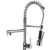 tectake® Rubinetto Miscelatore, Rubinetto Lavello Cucina, Lavandino Cucina con Doccetta Estraibile, Auto-Disincrostante, 2 x Miscelatore Cucina, Tubi Inclusi, Semplice Installazione