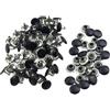 HEXHUASR 100 set 6/8 mm rivetti a doppia testa in metallo nero bianco testa rotonda in pelle artigianato borsa cintura abbigliamento cappello scarpe collare(Matte Black,8x8mm (cap x post))
